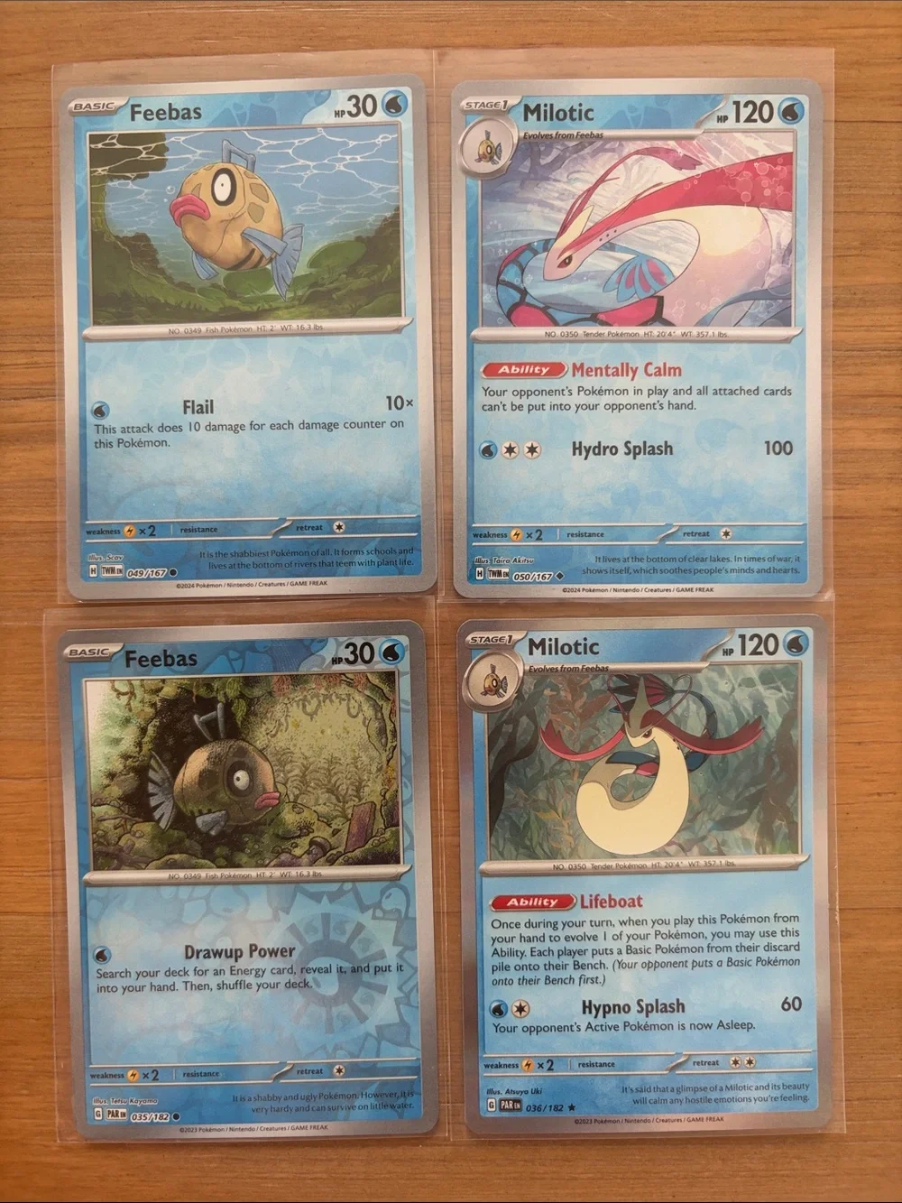 Feebas & Milotic Evolution Lot | 4 Pokémon Cards | Reverse Holo ✨5/$25✨